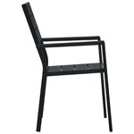 vidaXL Chaises de jardin 2 Pièces Noir PEHD Aspect de bois