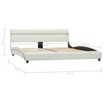Vidaxl cadre de lit avec led blanc similicuir 150x200 cm
