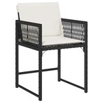 vidaXL Chaises de jardin lot de 4 avec coussins noir résine tressée