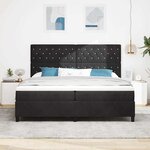 vidaXL Lit à ressorts avec matelas Noir 200 x 200 cm Velours