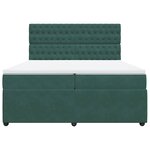 vidaXL Sommier à lattes de lit et matelas Vert foncé 200x200cm Velours