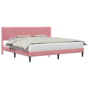 vidaXL Cadre de lit avec tête de lit Rose 180 x 200 cm Velours