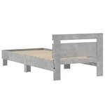 vidaXL Cadre de lit sans matelas avec lumières LED gris béton 75x190cm