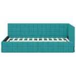 vidaXL Cadre de lit d'angle Turquoise 90 cm x 190 cm tissu