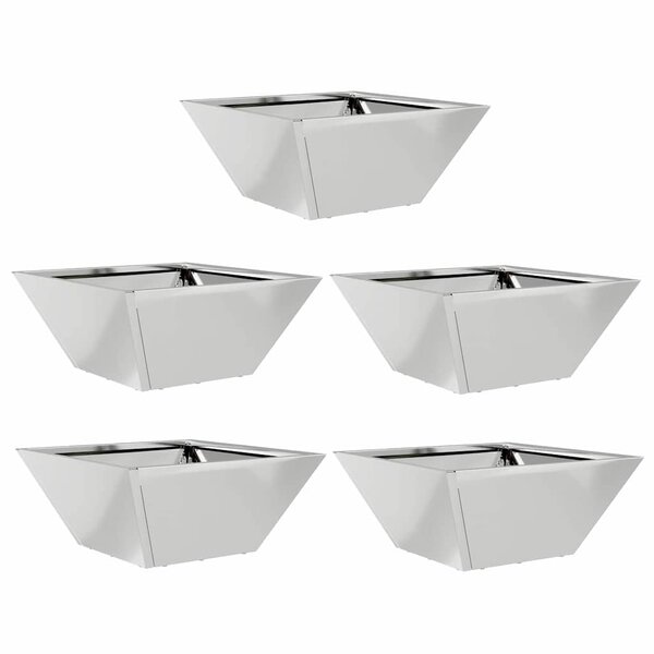 vidaXL Pot de jardin en forme de bol 5 Pièces Argent 35 x 35 x 15 cm
