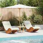 vidaXL Transat 2 Pièces Marron 60 x 154 x 74 cm Bois d'acacia massif