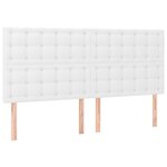 vidaXL Sommier à lattes de lit avec matelas Blanc 200x200cm Similicuir