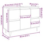 vidaXL Armoire de salle de bain vieux bois 80x33x60 cm bois ingénierie