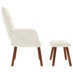 vidaXL Chaise de relaxation avec tabouret crème velours
