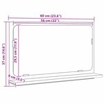 Miroir de salle de bain vidaXL en chêne noir 60x10 5x37 cm en bois reconstitué