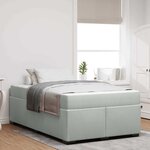 vidaXL Cadre de lit avec matelas Gris clair 120 x 190 cm Velours