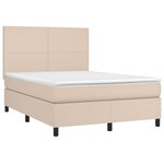 vidaXL Sommier à lattes de lit avec matelas Cappuccino 140x190 cm