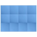 vidaXL Tapis de sol de piscine 12 Pièces Bleu 4 32 ㎡ Mousse EVA