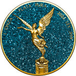 AQUAMARINE Precious Gemstones Libertad 1 Once Argent Monnaie Mexico 2024