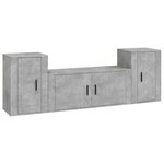 vidaXL Ensemble de meubles TV 3 Pièces Gris béton Bois d'ingénierie