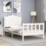 vidaXL Cadre de lit sans matelas blanc 100x200 cm bois de pin massif