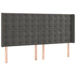 vidaXL Sommier à lattes de lit matelas et LED Gris foncé 160x200 cm