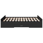 vidaXL Cadre de lit avec tiroirs noir 135x190 cm bois d'ingénierie