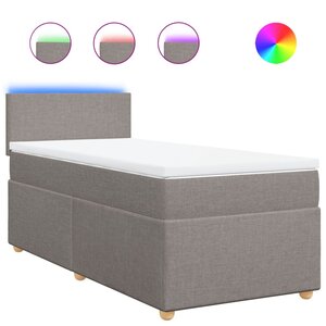 vidaXL Sommier à lattes de lit avec matelas Taupe 90x200 cm Tissu