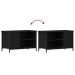 Meuble TV vidaXL en chêne noir 80x40x50 cm en bois d'ingénierie et acier