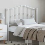 vidaXL Tête de lit métal blanc 100 cm