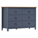 vidaXL Buffet Hill Gris 125x40x80 cm Bois de pin solide