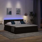 vidaXL Lit de rangement LED avec matelas Noir 200 x 200 cm Velours
