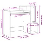 vidaXL Bureau en chêne de Sonoma Chêne de Sonoma MDF avec placage en chêne