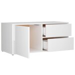 Vidaxl meuble tv blanc brillant 80x34x36 cm aggloméré