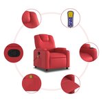 vidaXL Fauteuil de massage inclinable rouge similicuir