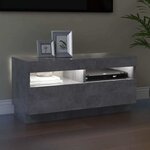 vidaXL Meuble TV avec lumières LED gris béton 80x35x40 cm