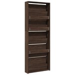 vidaXL Armoire à chaussures miroir 5niveaux Chêne marron 63x17x169 5cm