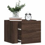 vidaXL Table de chevet murale chêne marron 45x30x35 cm