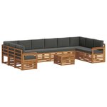vidaXL Ensemble de canapés d'extérieur 11 Pièces Naturel et Anthracite