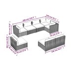 Vidaxl salon de jardin 8 pièces avec coussins résine tressée noir