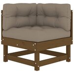 vidaXL Canapés d'angle et coussins 2Pièces marron miel bois de pin massif