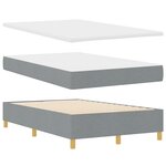 vidaXL Lit à ressorts avec matelas gris clair petit double tissu