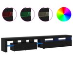 vidaXL Meubles TV 2 Pièces avec lumières LED en bois d'ingénierie chêne noir