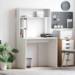 vidaXL Bureau avec étagère Blanc 91 x 50 x 149 cm Bois d'ingénierie