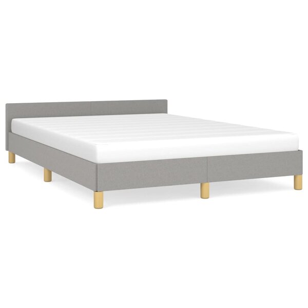 vidaXL Cadre de lit avec tête de lit Gris clair 140x200 cm
