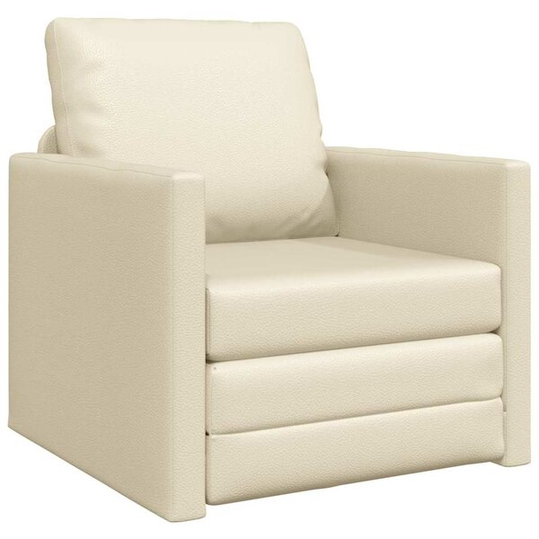 vidaXL Sofa Lit de Sol avec coussin Crème 74 x 77 x 81 cm Faux cuir