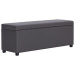 Banc banquette avec compartiment de rangement 116 cm gris similicuir 02_0010839