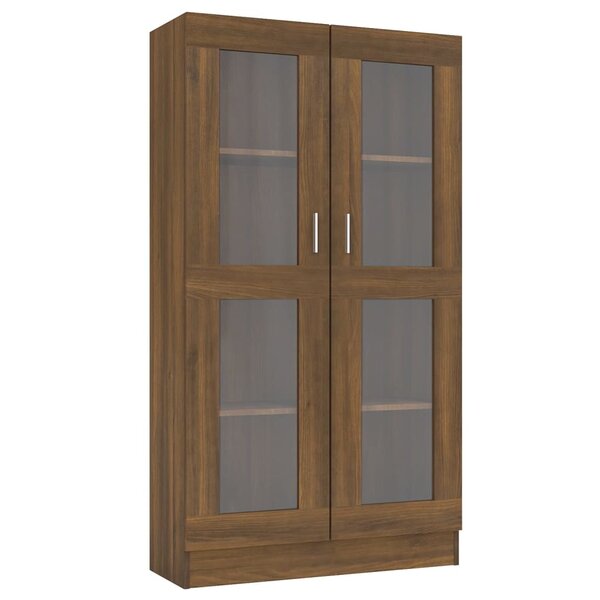 vidaXL Armoire à vitrine Chêne brun 82 5x30 5x150 cm Bois d'ingénierie