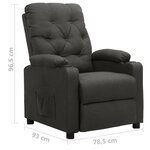 vidaXL Fauteuil inclinable Gris foncé Tissu