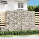 vidaXL Paniers à gabions arqués 2 Pièces 300x30x220/240 cm fer galvanisé