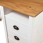 Bureau table poste de travail meuble d'ordinateur informatique étude Hill avec 3 tiroirs 120 x 50 x 74 cm Pin solide blanc 02_0023858
