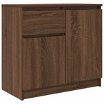 vidaXL Buffet avec tiroir chêne brun 71x35x65 cm bois d'ingénierie
