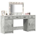 vidaXL Table de Toilette avec tiroir 3 Pièces Gris Bois d'ingénierie