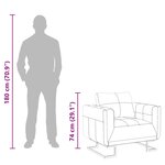 vidaXL Fauteuil cube avec pieds chromés Blanc Similicuir