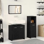 vidaXL Set de meubles de salle de bain Montage mural 3 Pièces Chêne noir